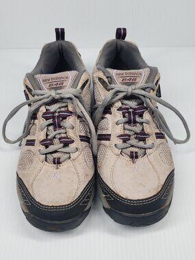 New Balance 646 Hiking Shoes Beige WW646GP Trail Leather Lace Up Wmn SZ 7.5